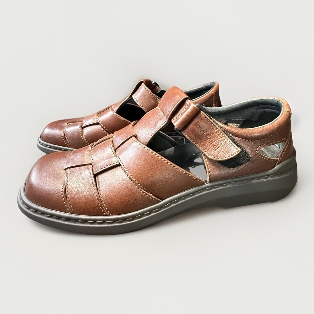 Josef Seibel Men's Leather Fisherman Sandals Size 41 Brown Comfort US‎ 7.5-8
